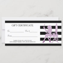 Chic Stripes Purple Girl Salon Gift Certificate