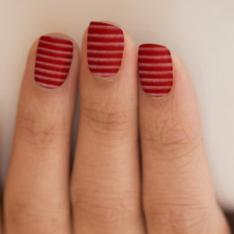 Chic Stripes Red and White Minx Nail Art