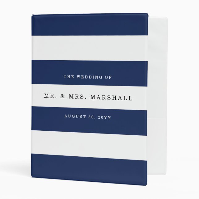 Chic Stripes Wedding Mini Binder (Front/Inside)