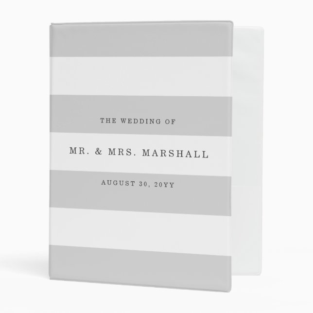 Chic Stripes Wedding Mini Binder (Front/Inside)