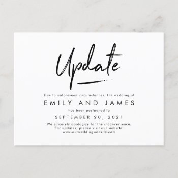 Chic Strokes Editable Color Change The Date Postcard by berryberrysweet at Zazzle