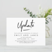 Chic Strokes Editable Color Wedding Update Card (Standing Front)