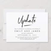 Chic Strokes Editable Color Wedding Update Card (Front)