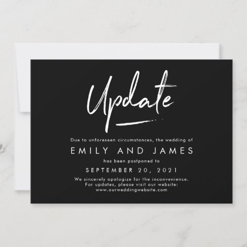 Chic Strokes Editable Color Wedding Update Card