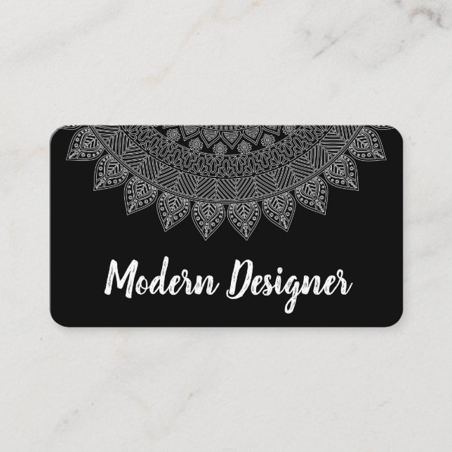 Chic Style Pattern Rustic Business Card (Front)