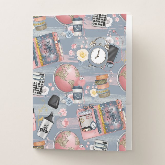 Chic & Stylish Back-to-School Pocket Folder  (Front)