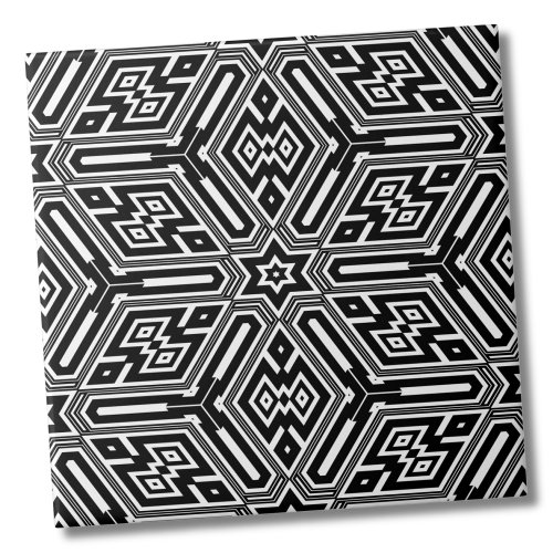 Chic Stylish Black White Modern Geometric Ceramic Tile