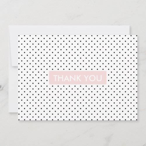 Chic stylish black white polka dot thank you card