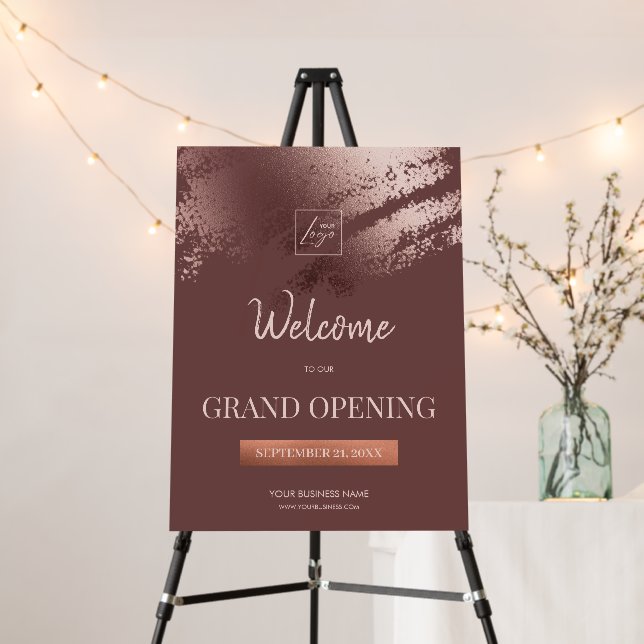 Chic Stylish Bronze Business Grand Opening Foam Board (In Situ (Stand))