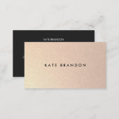 Chic Stylish Faux Brushed Gold Beauty Salon Business Card (Front/Back)