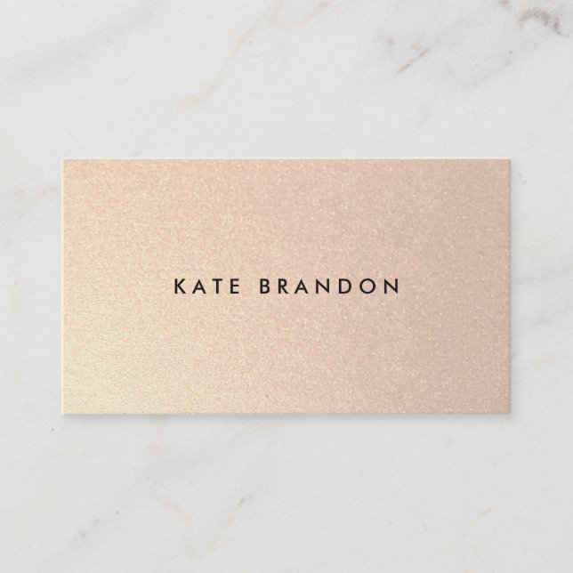 Chic Stylish Faux Brushed Gold Beauty Salon Business Card (Front)