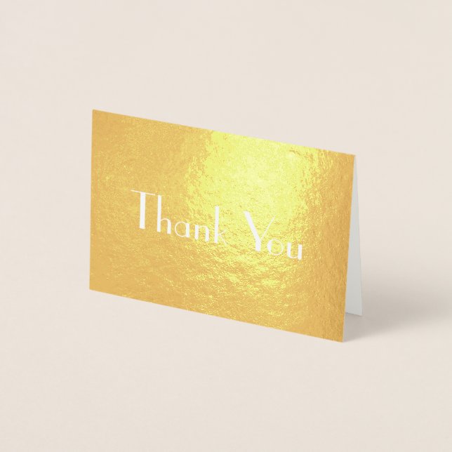 Chic Stylish Font Thank You Foil Card (Front)