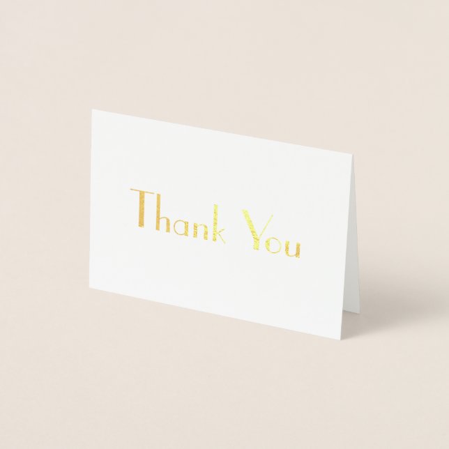 Chic Stylish Font Thank You Foil Card (Front)