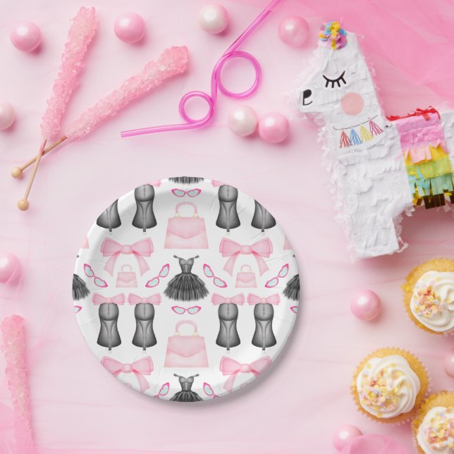 Chic Stylish Girly High Heels Fashion Pattern Paper Plates (Party)