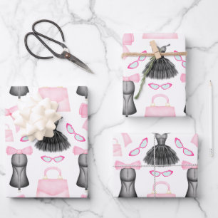 Chic Stylish Girly High Heels Fashion Pattern Wrapping Paper Sheets