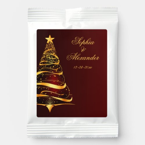 Chic Stylish Gold Christmas Tree Thank You Wedding Margarita Drink Mix