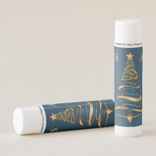 Chic Stylish Golden Christmas Tree Minigram  Lip Balm