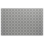 Chic Stylish Gray Faux Batik Linen Squares Pattern Fabric