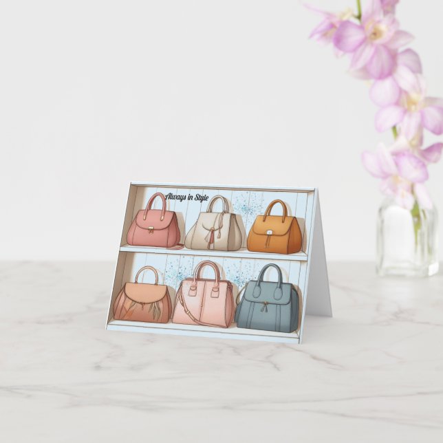 Chic Stylish Handbag Card Greeting (Orchid)