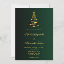 Chic Stylish Minimalistic Christmas tree wedding