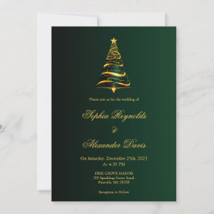 Chic Stylish Minimalistic Christmas tree wedding Invitation