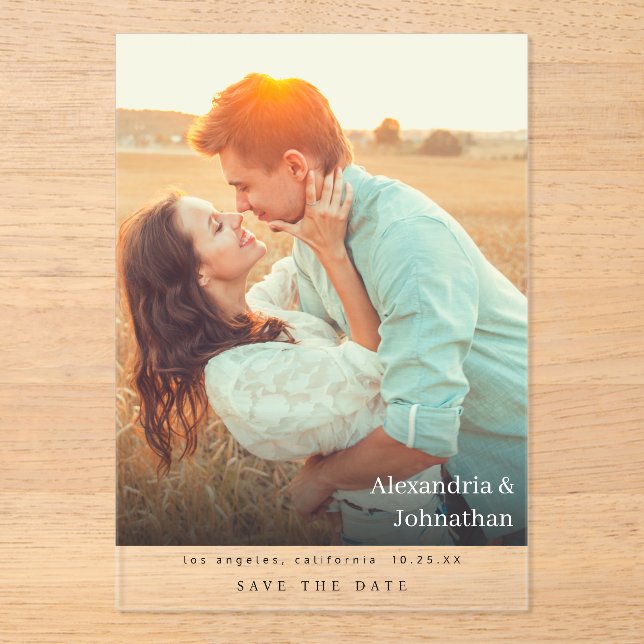 Chic Stylish Mod Photo Save the Date (Front)