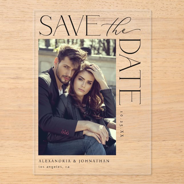 Chic Stylish Mod Photo Save the Date 2 (Front)