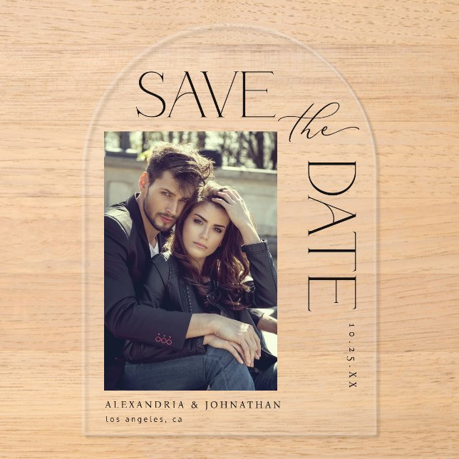 Chic Stylish Mod Photo Save the Date 2 Arc (Front)
