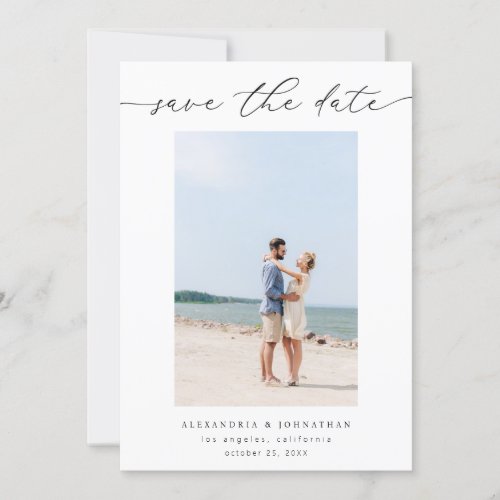Chic Stylish Mod Photo Save the Date 3 Invitation
