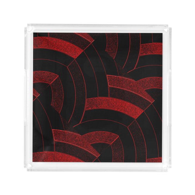 chic stylish modern chevrons acrylic tray (Front)