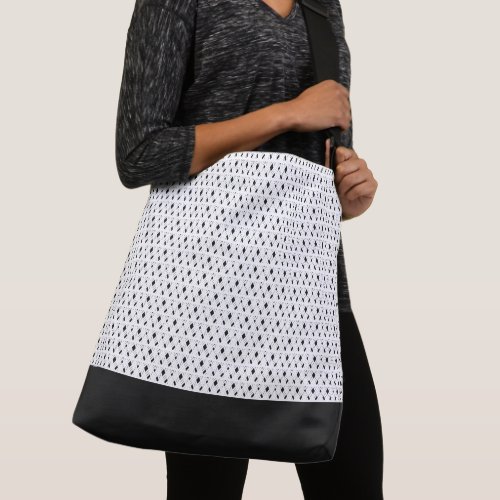 Chic Stylish Modern White  Black Geometric Pattern Crossbody Bag
