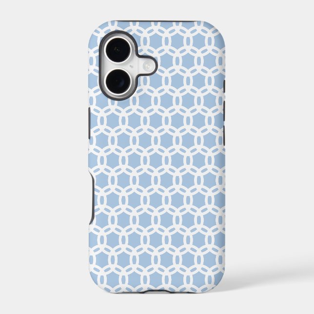 Chic Stylish Retro Pattern Placid Blue Iphone Case (Back)