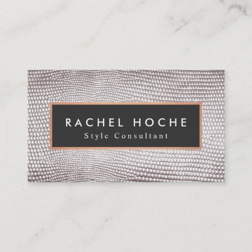 Chic Stylish Silver Snake Skin Style Consultant Business Card