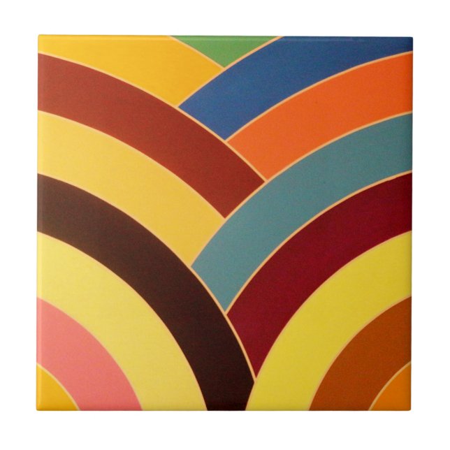 chic stylish sophisticated contemporary chevrons ceramic tile (Front)