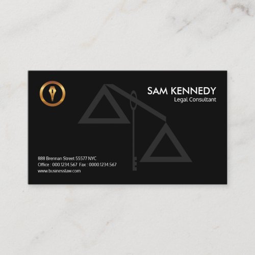 Chic Stylish Translucent Black Justice Scales Business Card
