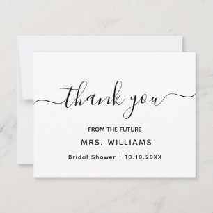 Chic Stylish Trendy Text Bridal Shower Future Mrs Thank You Card