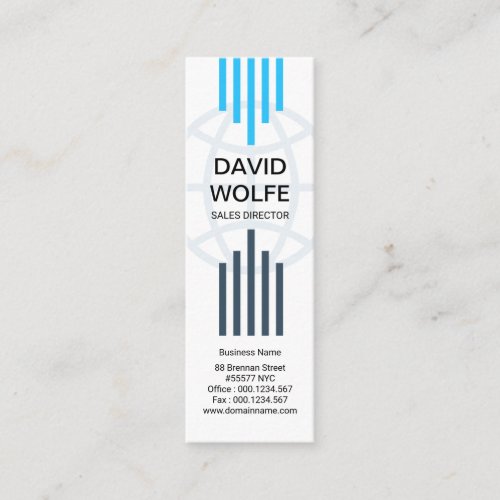 Chic Stylish Vertical Global Lines Supply Chain Mini Business Card