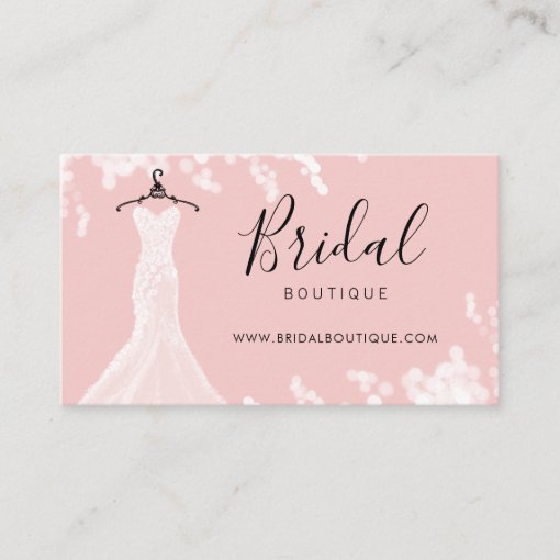 Chic & Stylish Wedding Dress Bridal Boutique Business Card | Zazzle