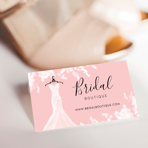 Chic  Stylish Wedding Dress Bridal Boutique Business Card