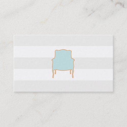 Chic Subtle Stripes French Chair  Business Card