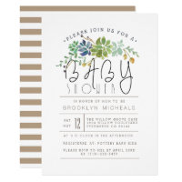 Chic Succulent Garden | Watercolor Baby Shower Card