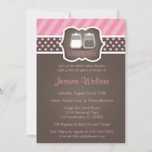 Chic Sugar and Spice Baby Shower Invitations