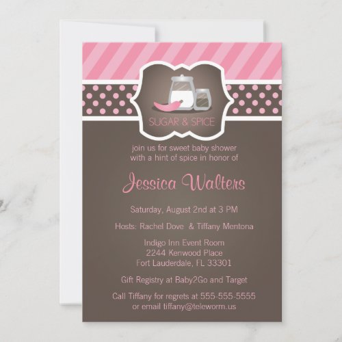 Chic Sugar and Spice Baby Shower Invitations 2
