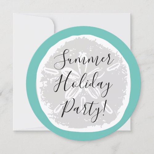 Chic summer Holiday beach party invitation round