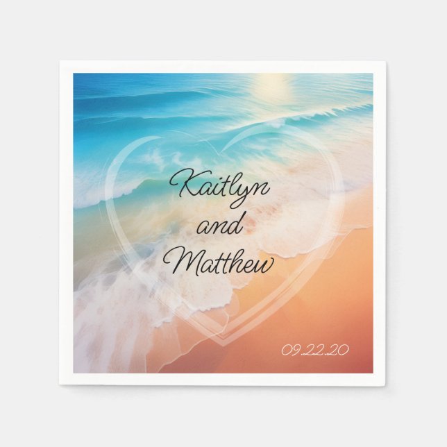 Chic summer Wedding Napkins (Front)