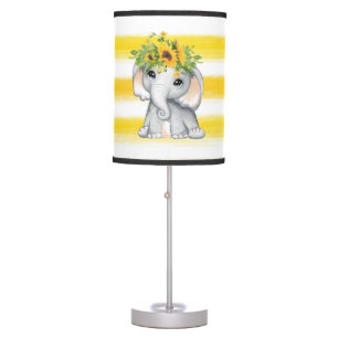Chic SunFlower Elephant Stripes Custom Baby Blanke Table Lamp