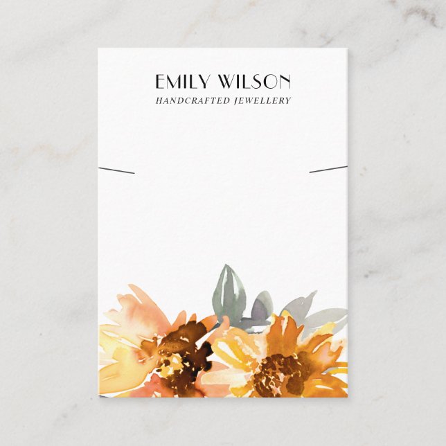 CHIC SUNFLOWER FALL NECKLACE BRACELET DISPLAY CARD (Front)