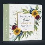 Chic Sunflower Floral Bridal Shower Recipe Book 3 Ring Binder<br><div class="desc">Chic Sunflower Floral Gold Glitter Bridal Shower Recipe Book Binder</div>
