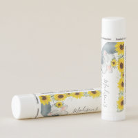 Chic Sunflower Floral Elephant Baby Shower Favor  Lip Balm