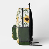 Chic Sunflower Floral Pattern Custom Script Name Printed Backpack (Right)